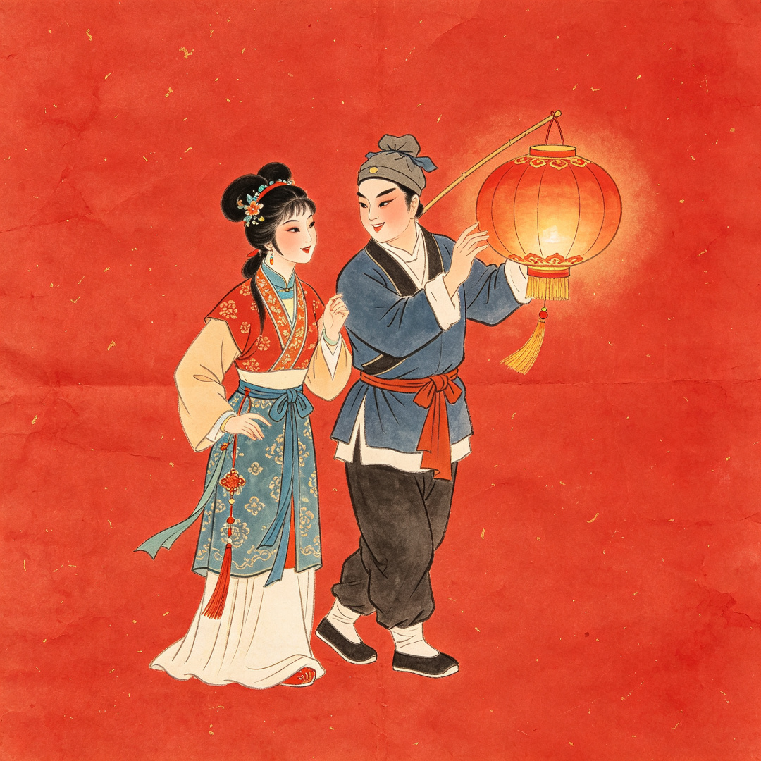 夫妻观灯