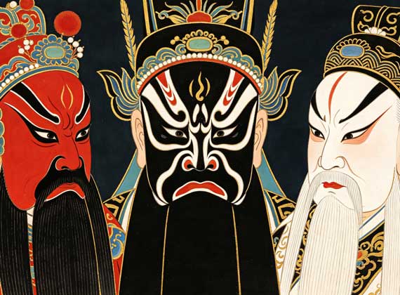 京剧脸谱色彩象征——红忠、黑正、白奸、金神,脸谱是京剧人物性格的视觉化表达