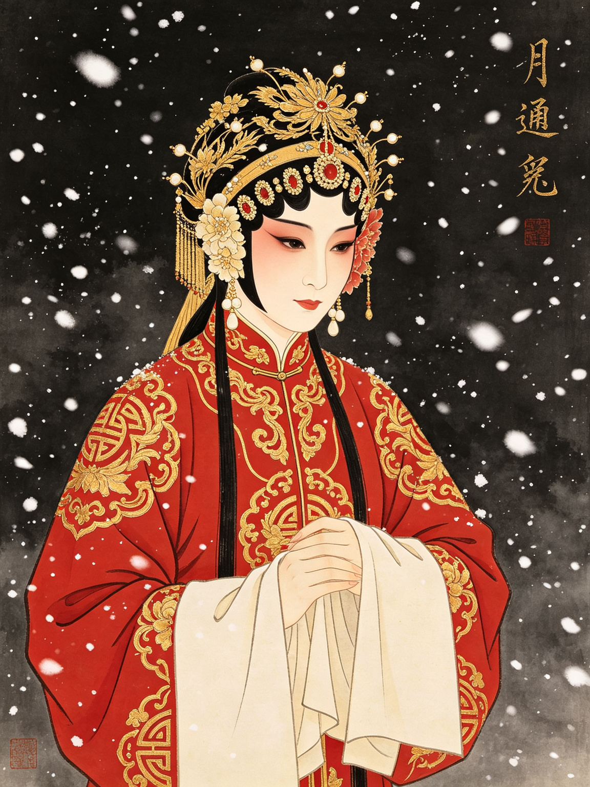 京剧窦娥冤舞台艺术照——程砚秋大师窦娥冤经典舞台形象窦娥，程派青衣凄婉哀怨悲怆沉冤六月飞雪意境