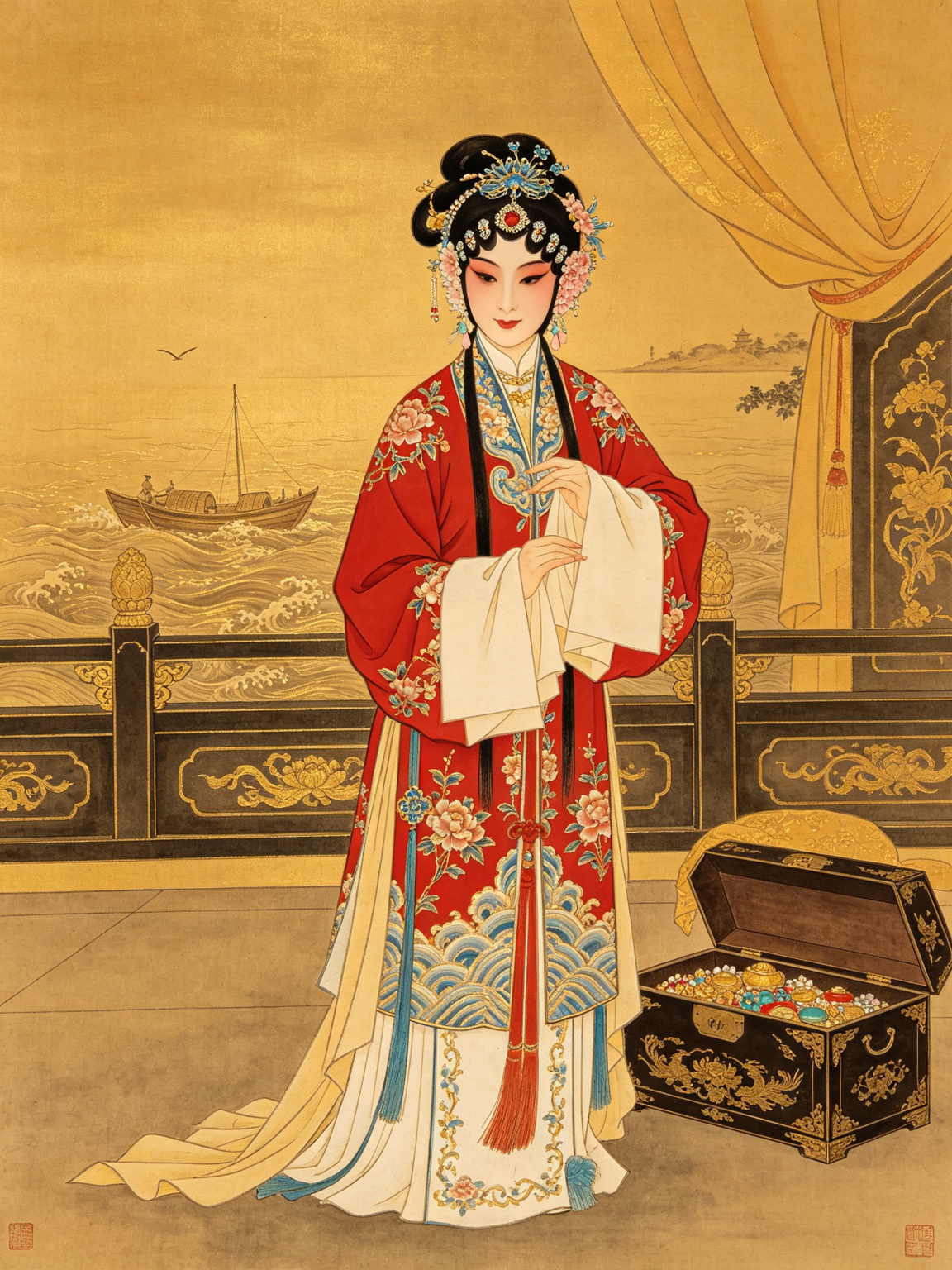 京剧杜十娘舞台艺术照——荀慧生大师杜十娘经典舞台形象杜十娘，荀派花旦凄婉哀怨怒沉百宝箱意境