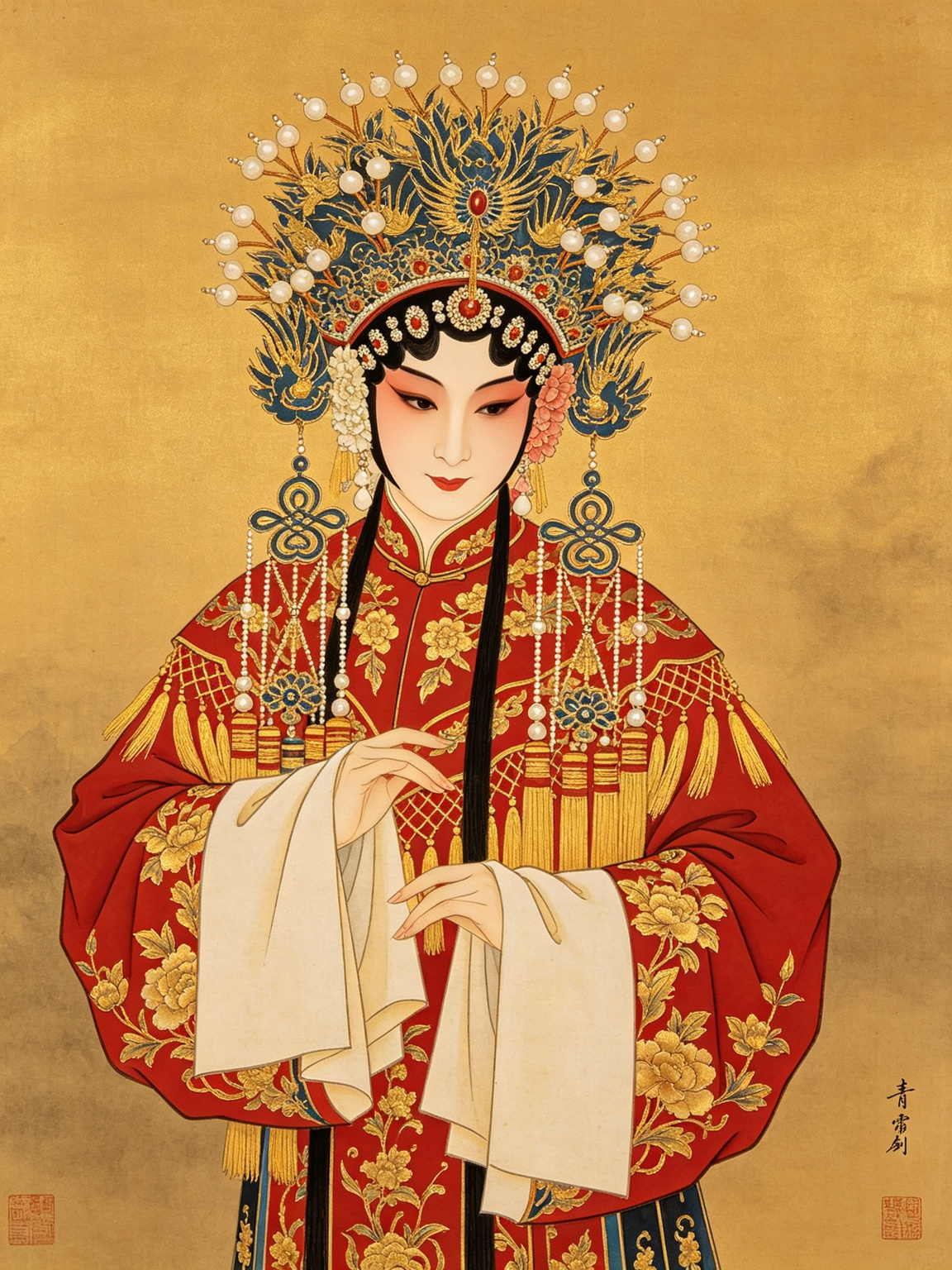 京剧青霜剑舞台艺术照——程砚秋大师青霜剑经典舞台形象申雪贞，程派青衣凄婉哀怨悲怆深沉复仇意境