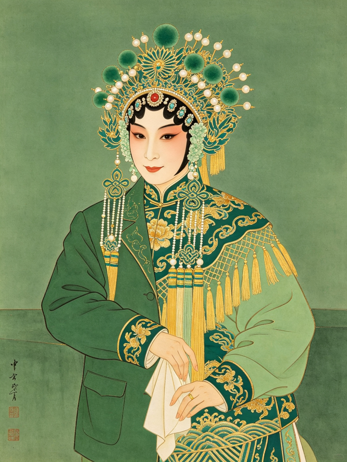 京剧大师尚小云艺术照——尚小云刀马旦经典舞台形象尚派艺术创始人，尚小云便装儒雅大师风范