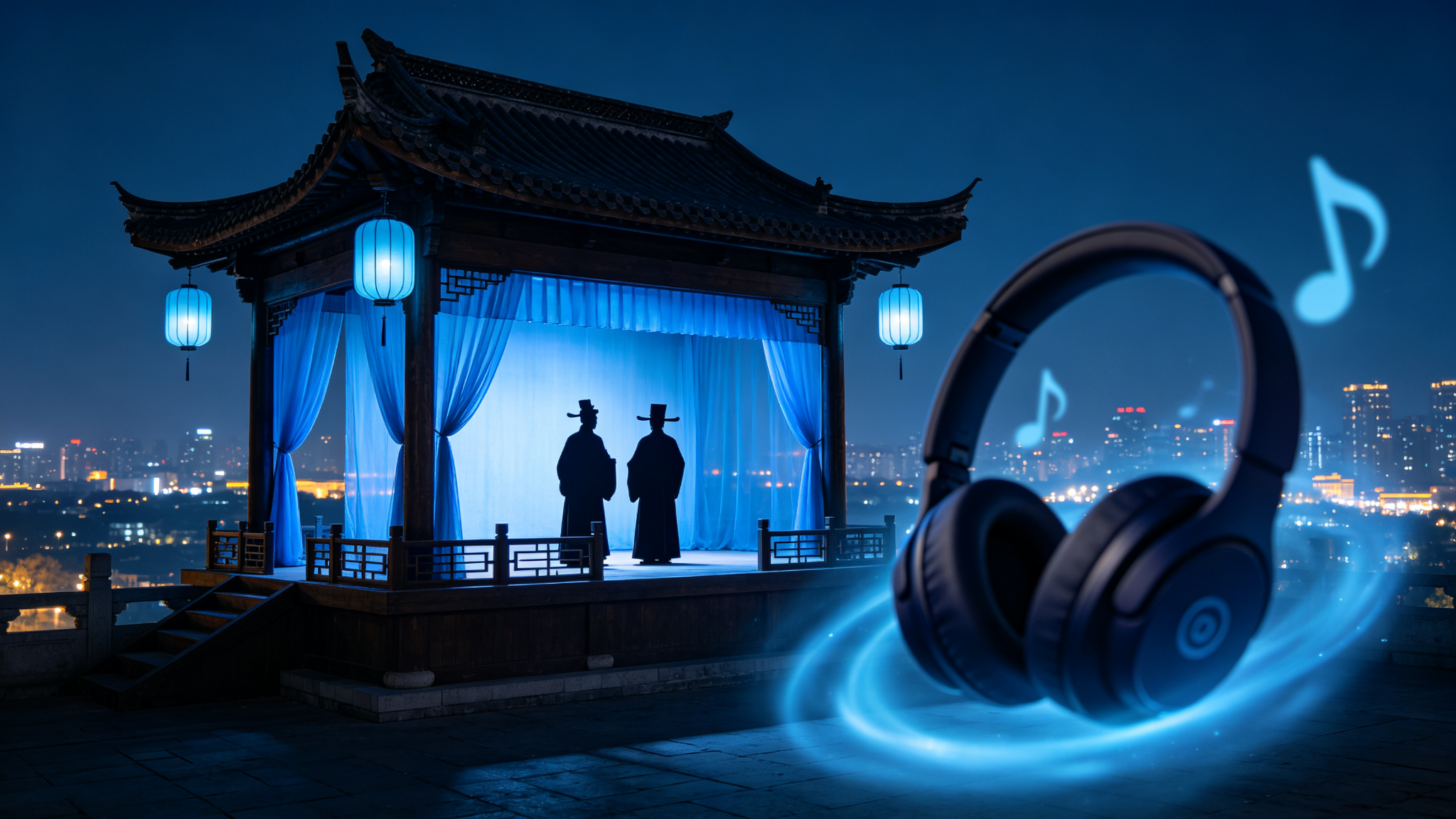 评剧MP3免费下载 评剧北方戏楼舞台背景