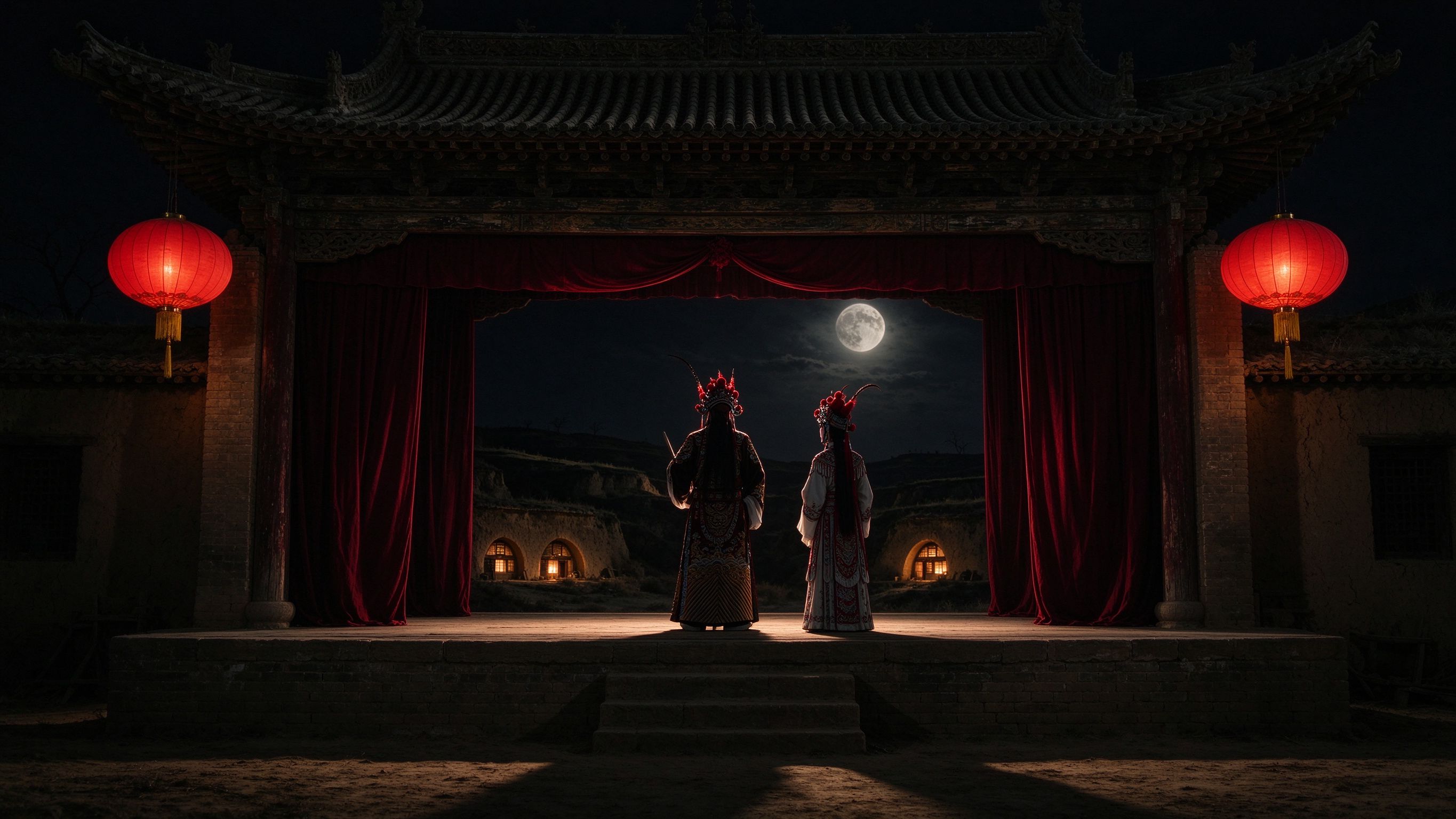 秦腔下载免费 西北古戏楼舞台背景