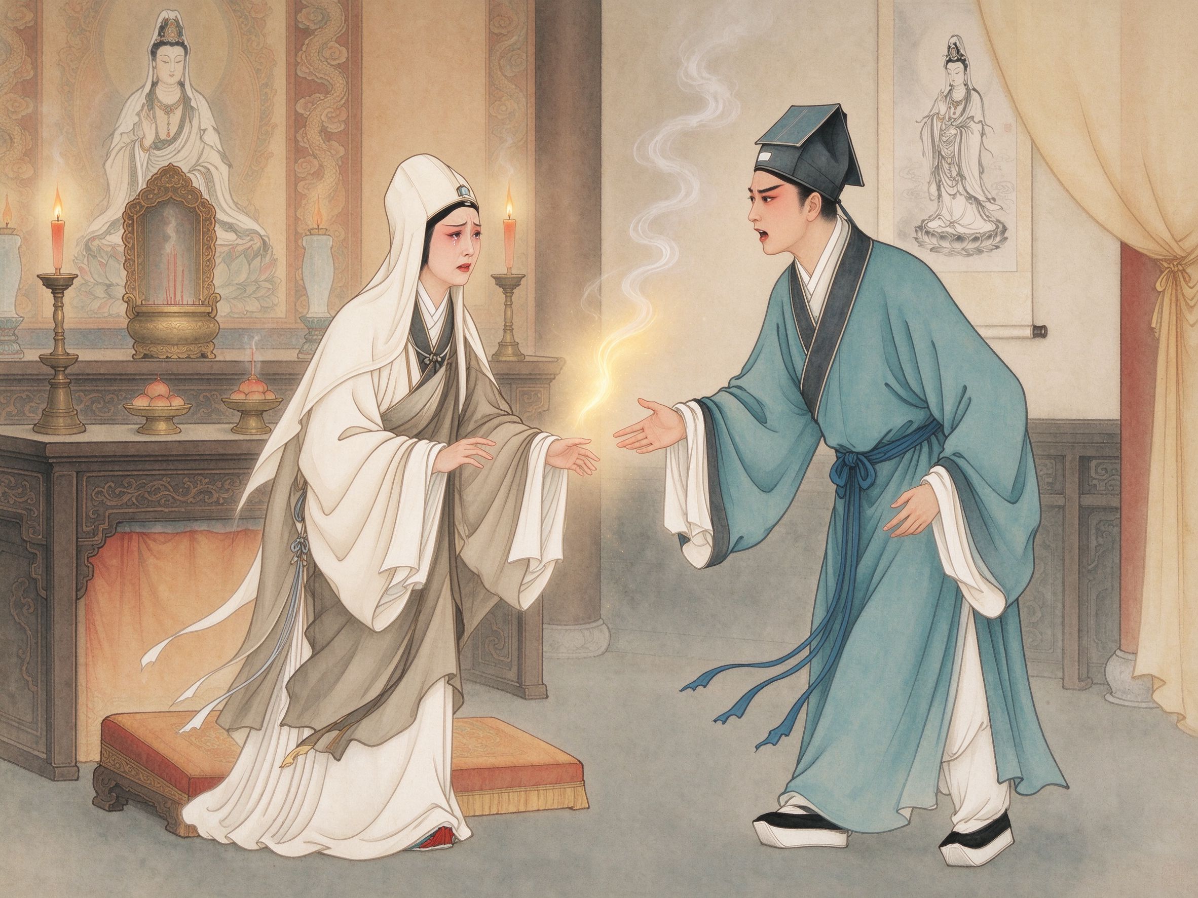 秦腔《庵堂认母》徐元宰与王志贞法华庵中母子相认