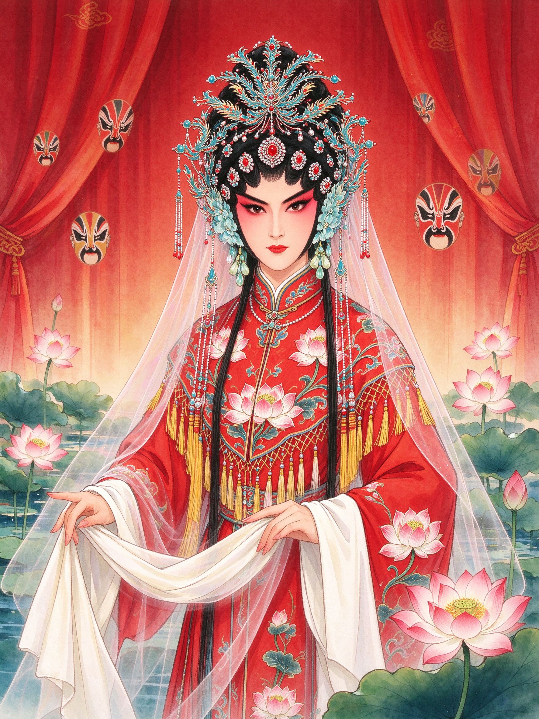马友仙旦角扮相画像