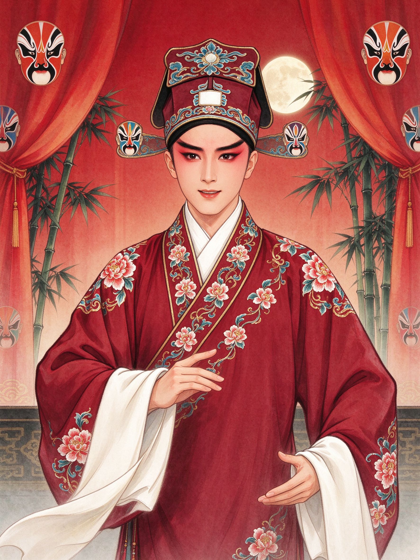 任哲中小生扮相画像