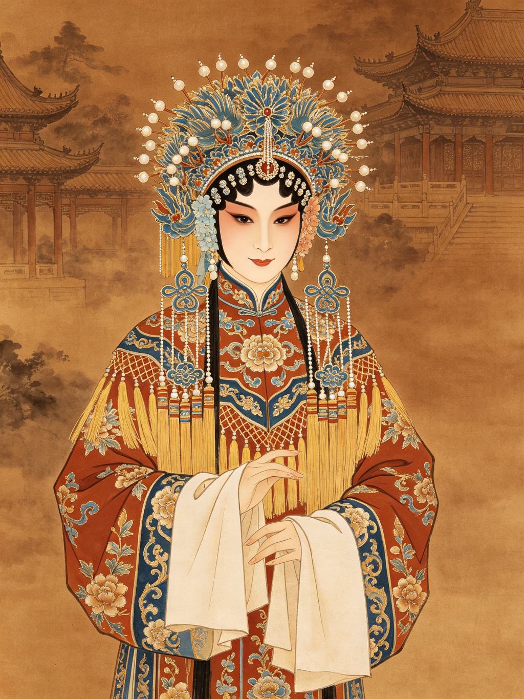 金采风越剧大师人物画像