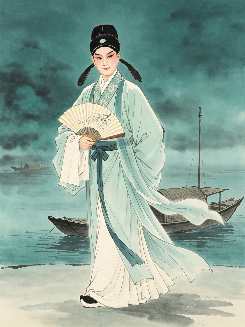 陆锦花越剧大师人物画像