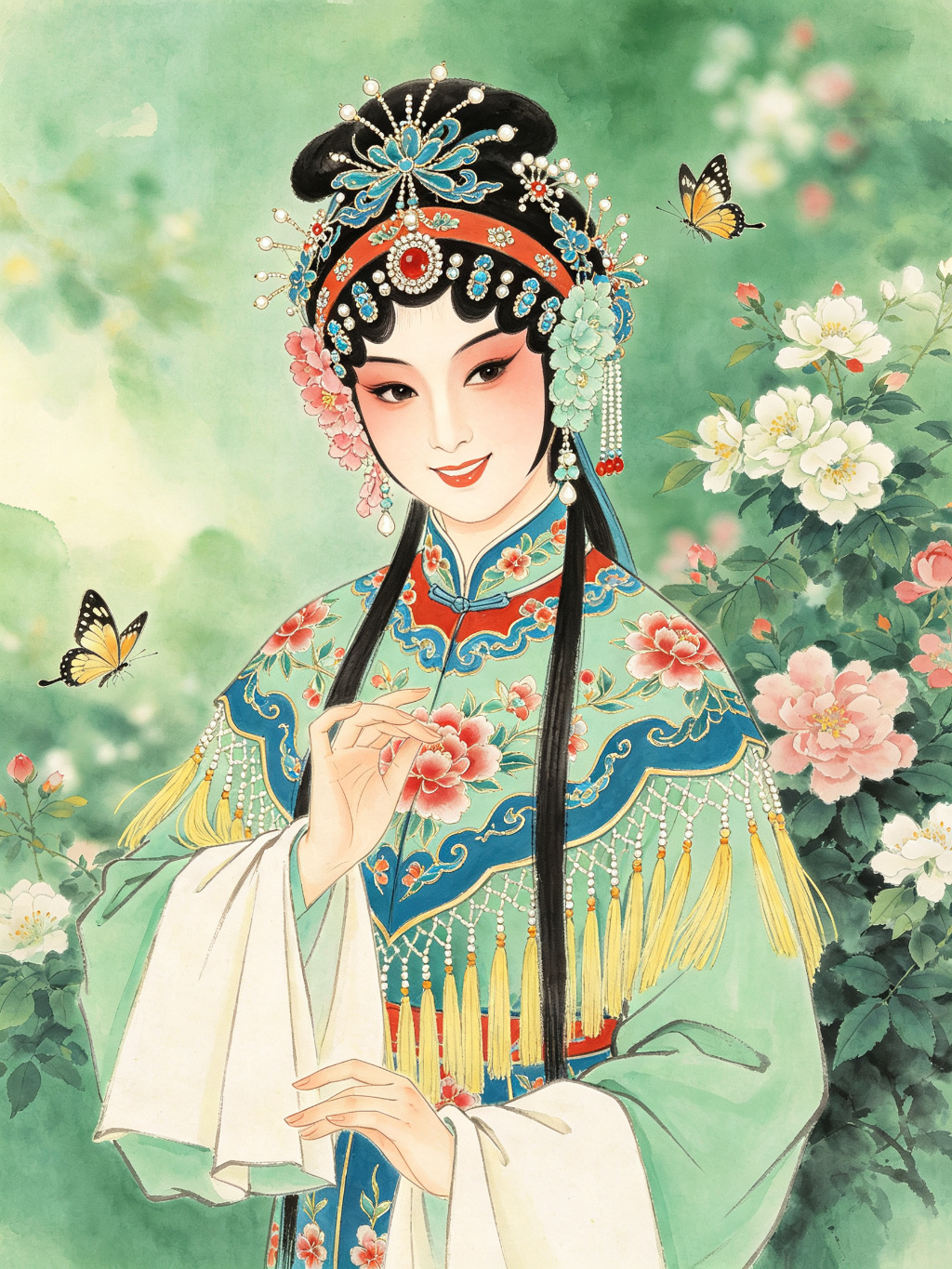 吕瑞英越剧大师人物画像