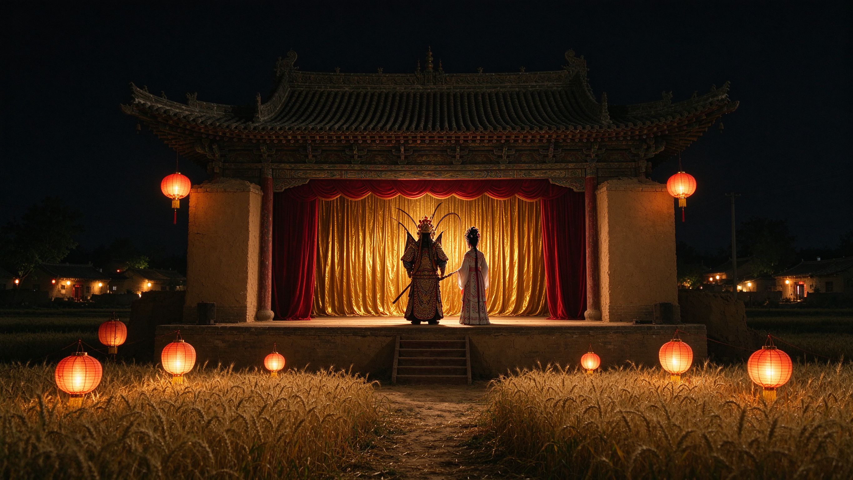 豫剧下载免费 中原古戏楼舞台背景