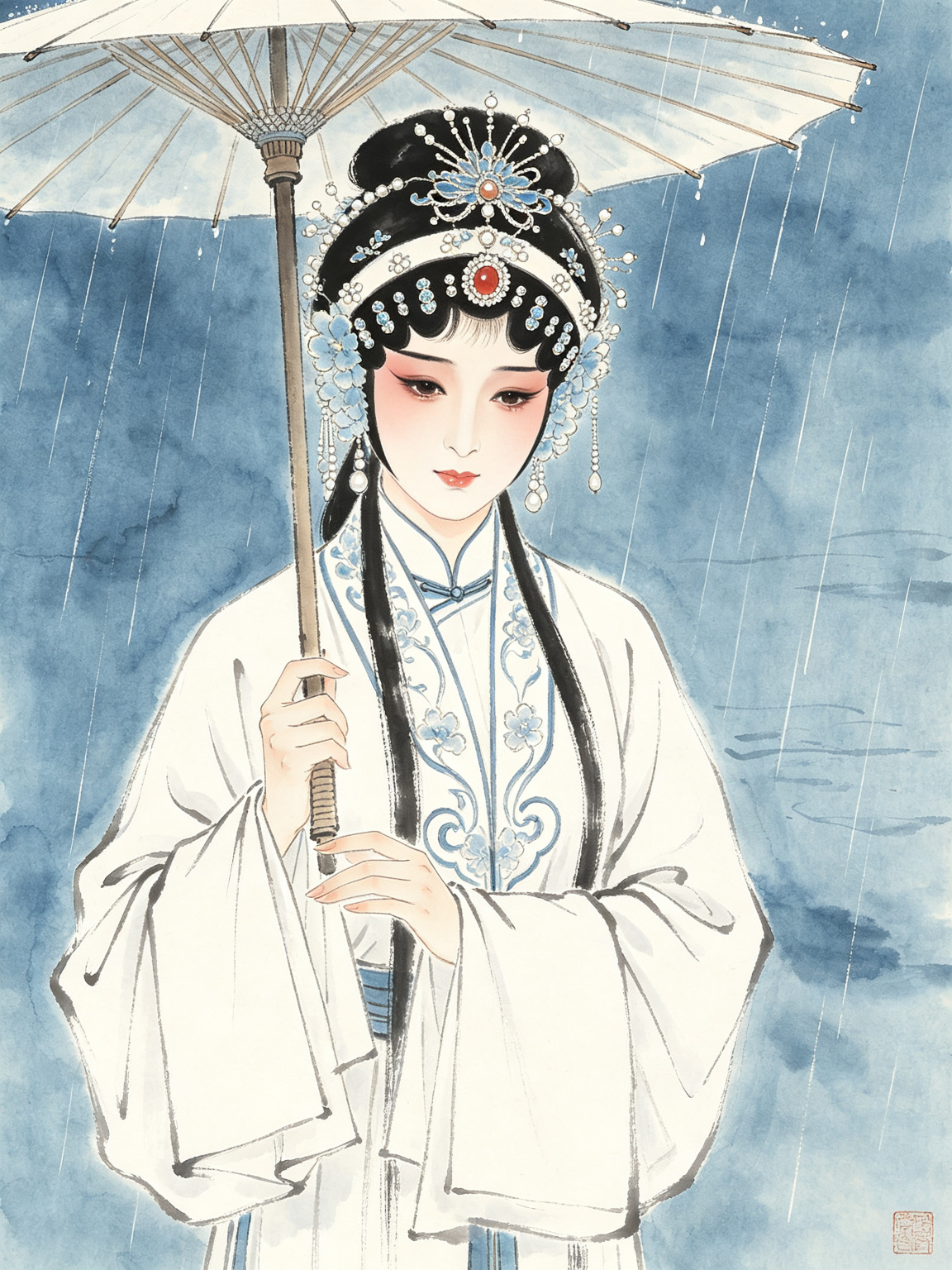 豫剧白蛇传人物插图
