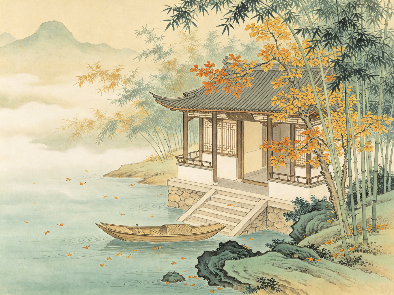 豫剧《必正与妙常》秋江岸边潘必正陈妙常舟中相会