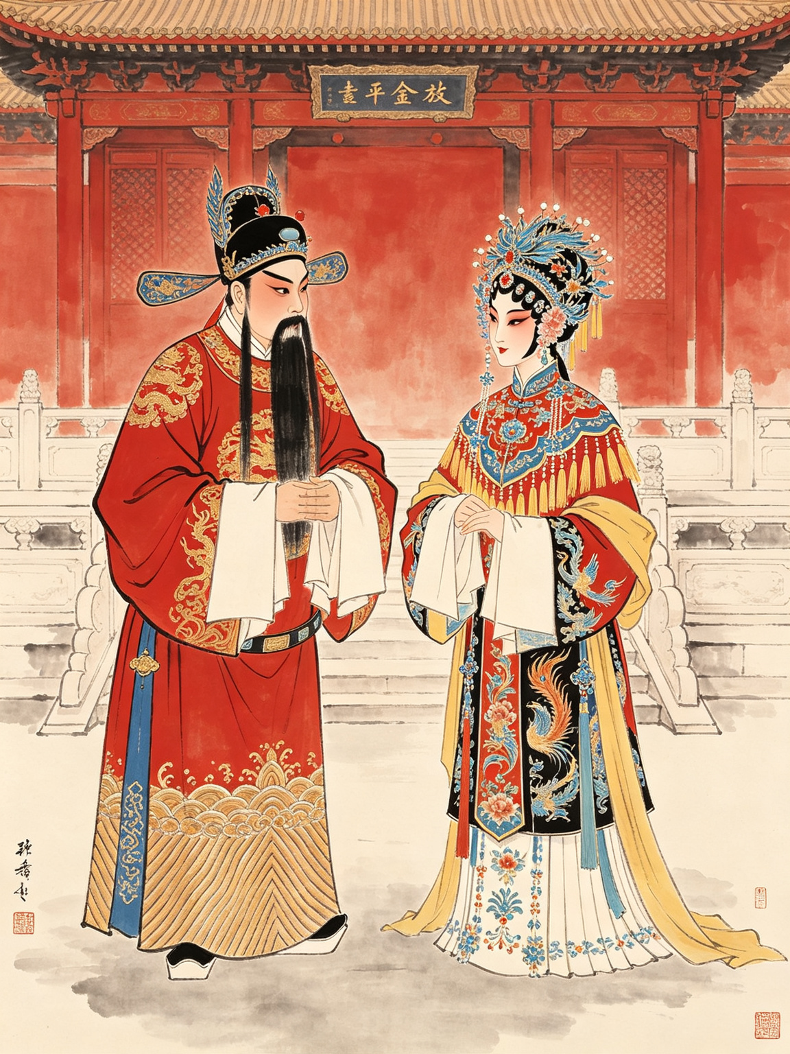 豫剧打金枝人物插图