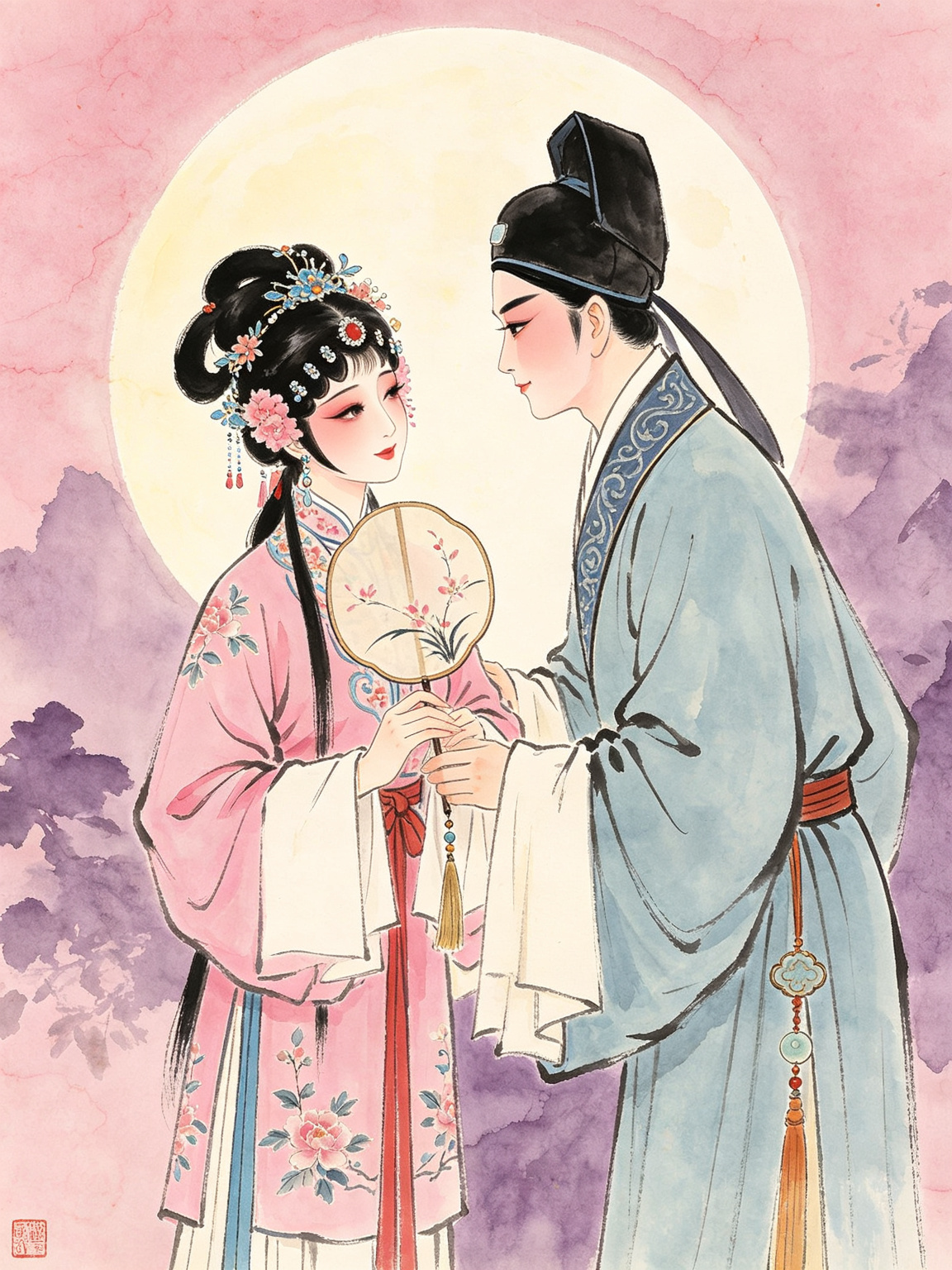 豫剧西厢记人物插图